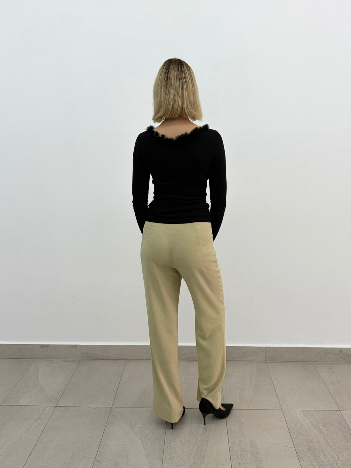 Beige Flowy Pants