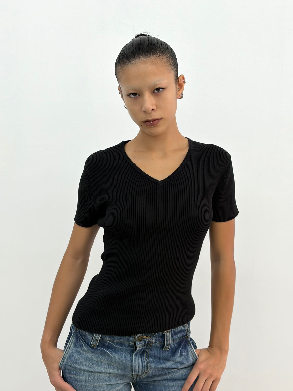 Ribbed Black Top