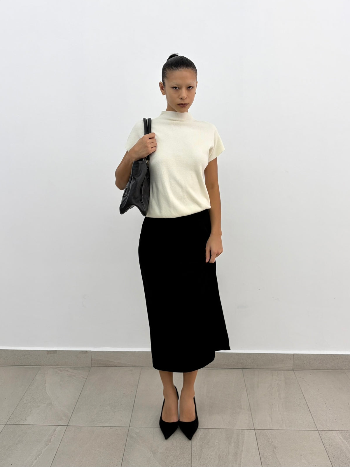 Cream Knit Top
