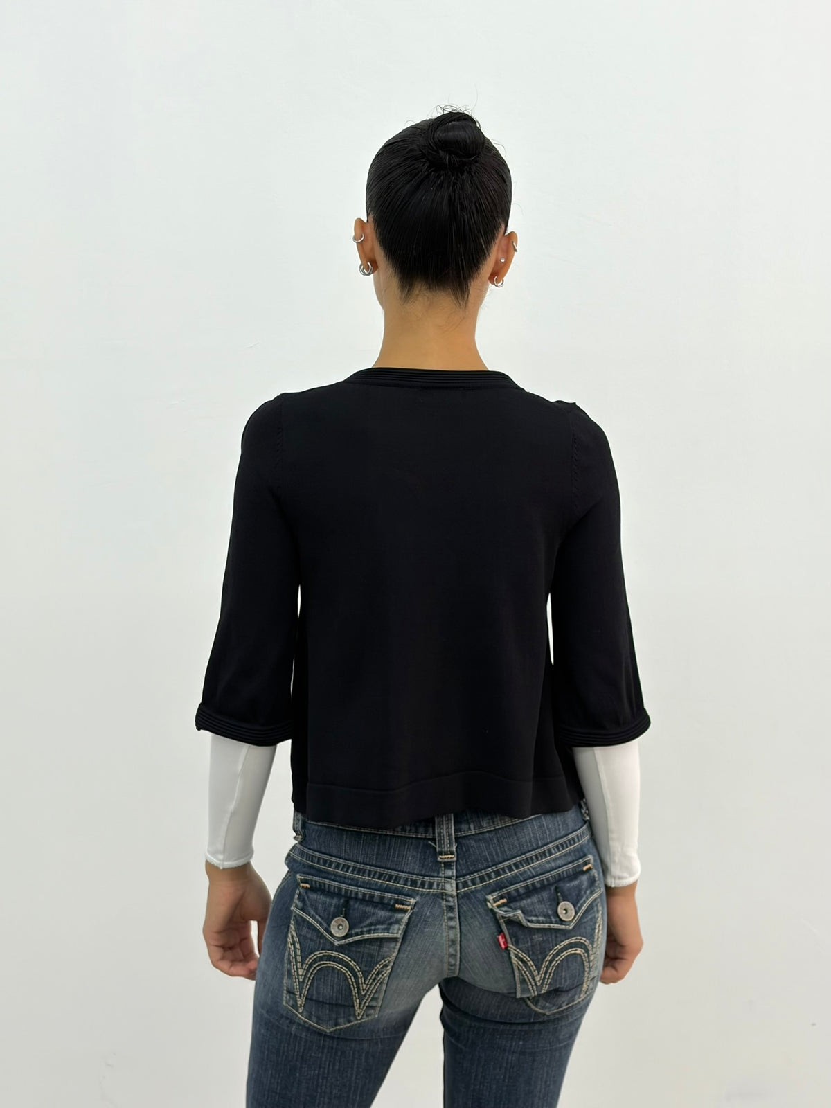 Black Open Front Top