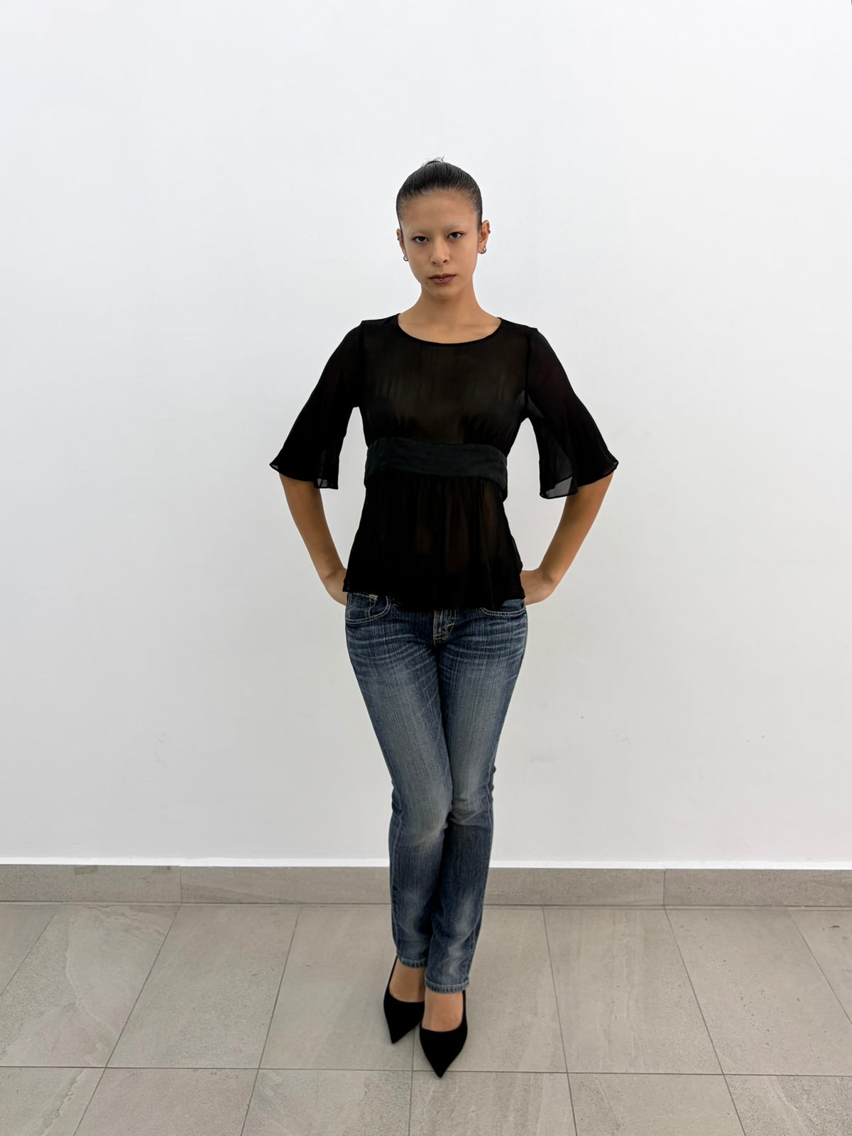 Sheer Black Blouse