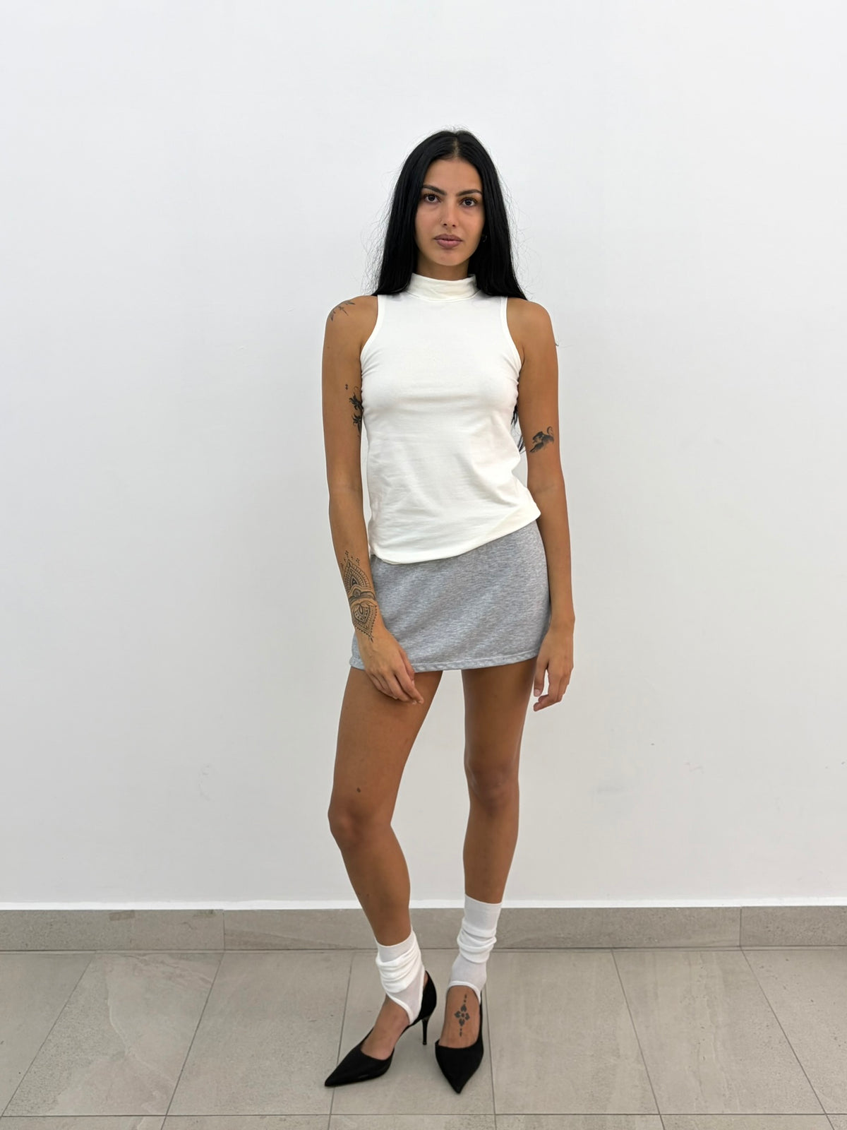 White Turtleneck Top
