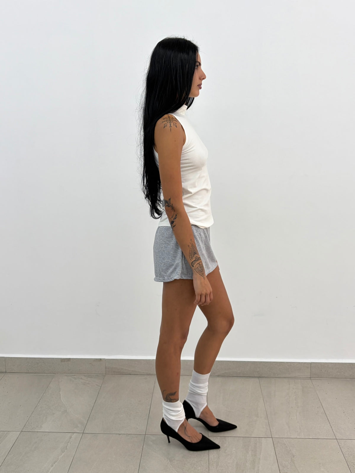 White Turtleneck Top
