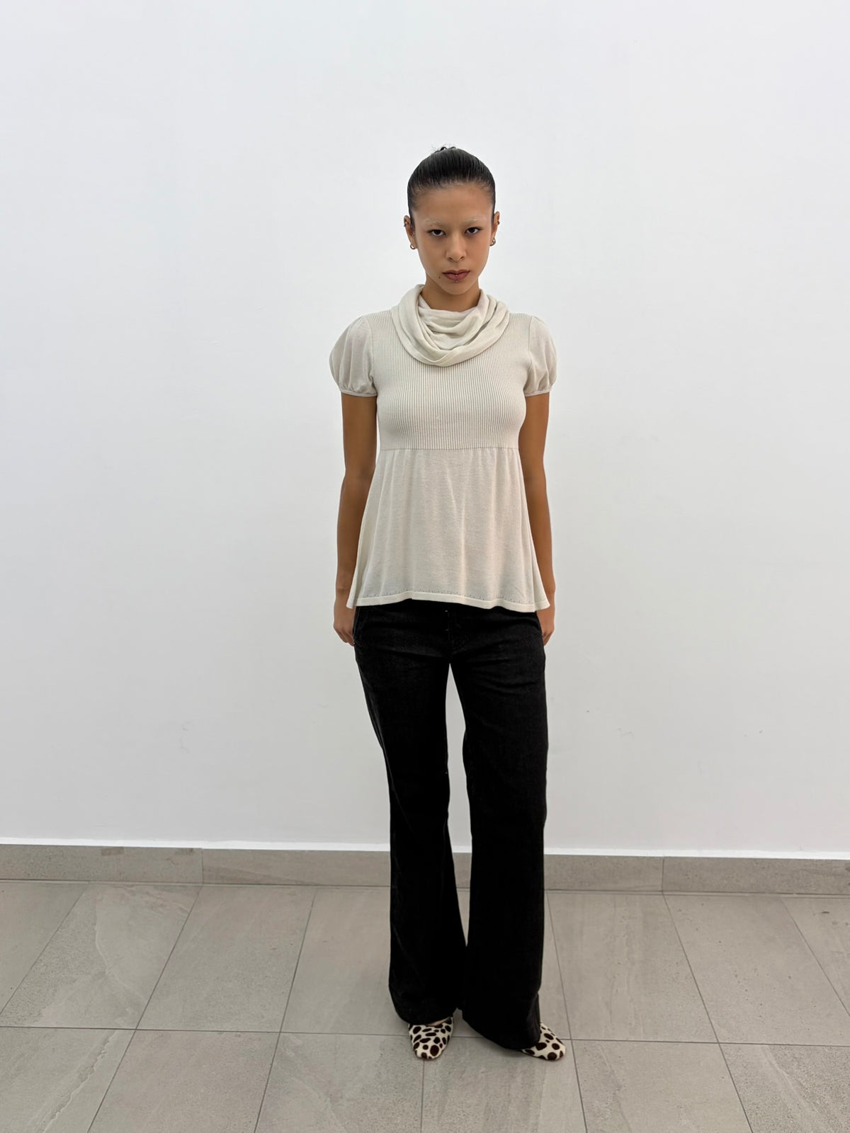 High Neck Knit Top