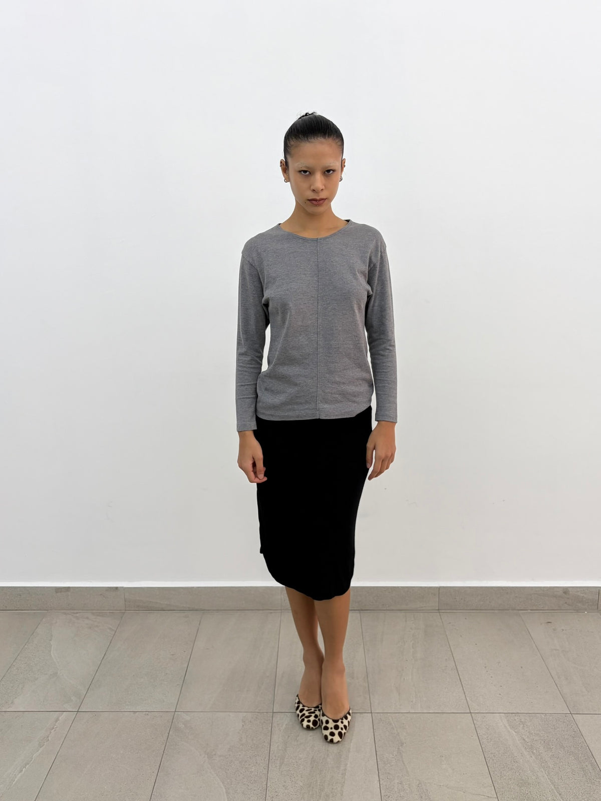 Grey Long Sleeve Top