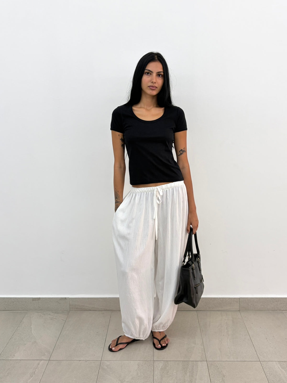 Black Round Neck Top