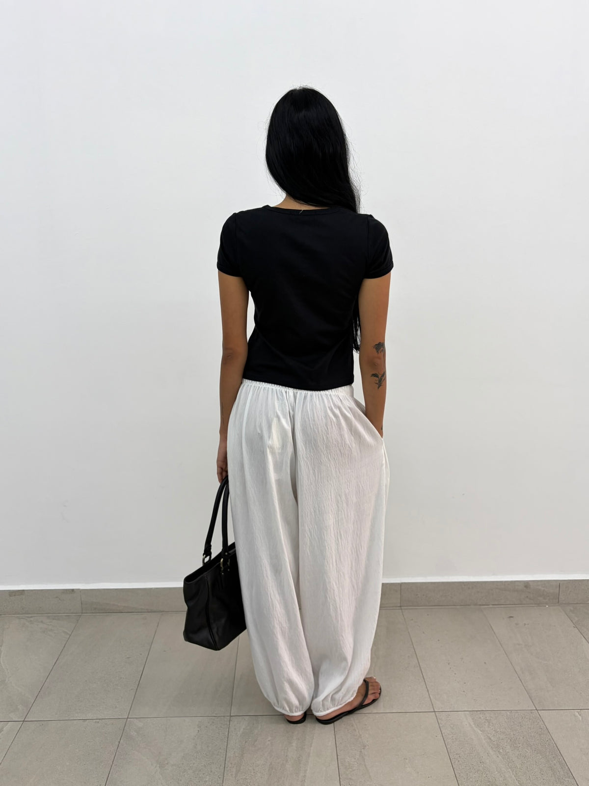 Black Round Neck Top