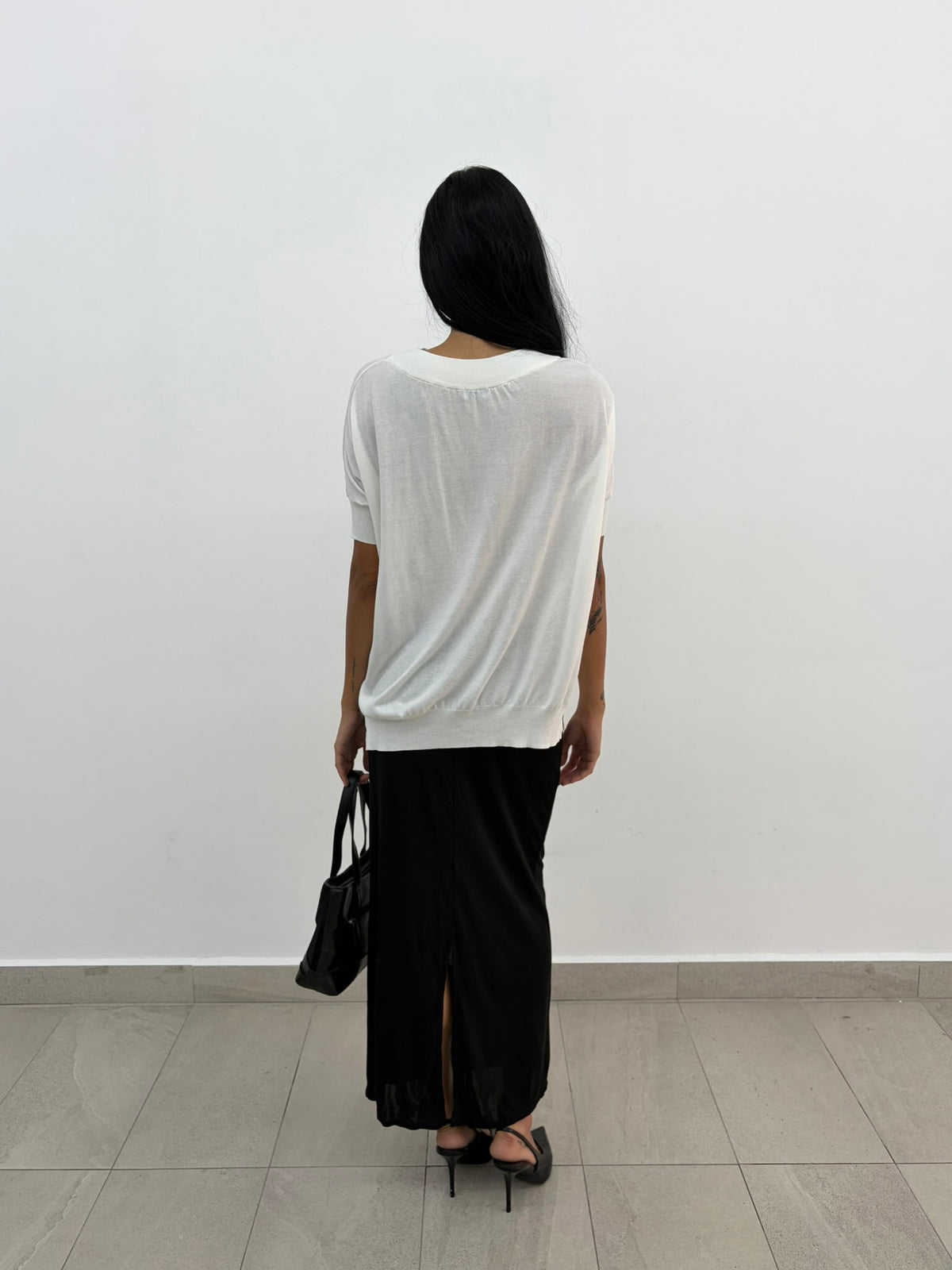 White High Neck Top