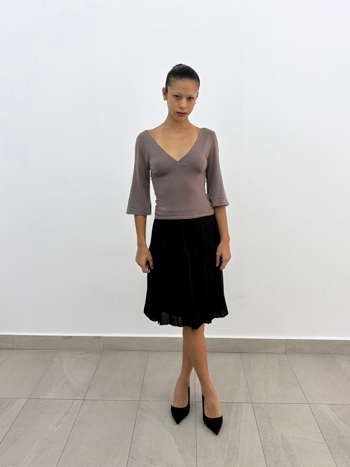 Pleats Black Skirt