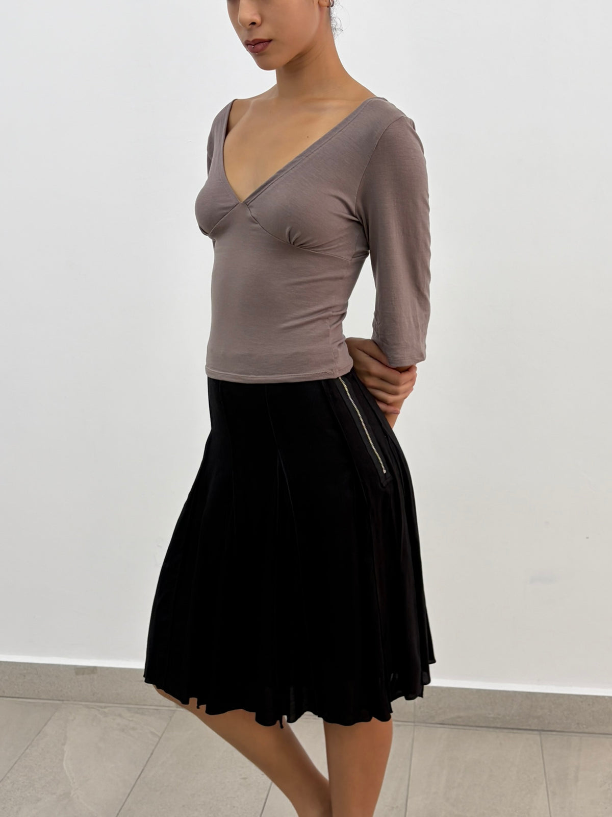 Pleats Black Skirt