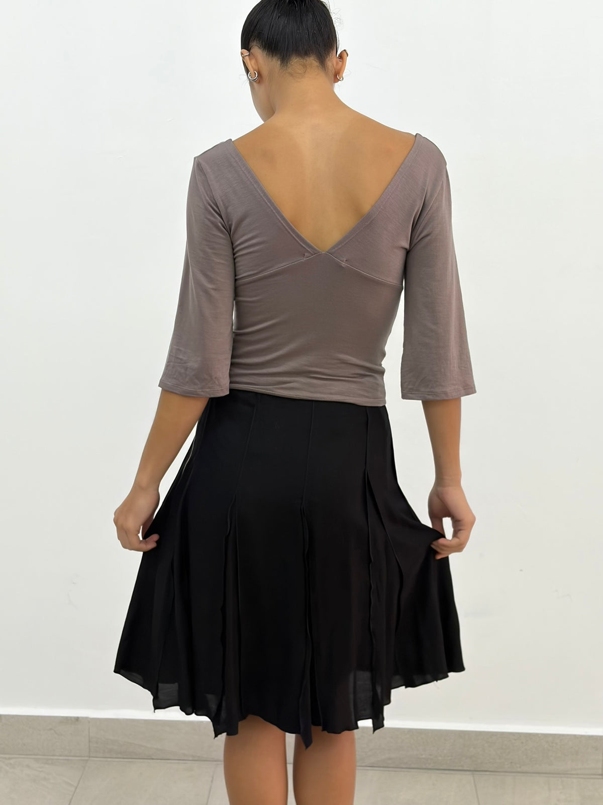 Pleats Black Skirt