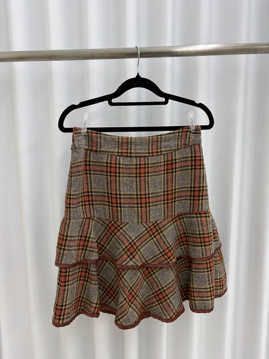 Plaid Orange Skirt