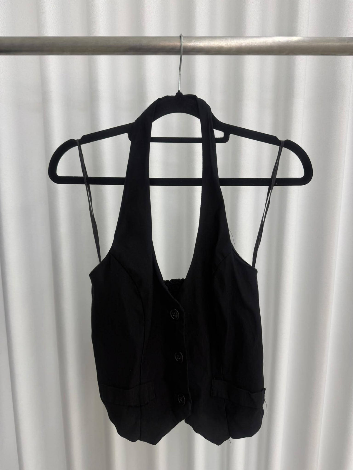 Black Halter Vest Top